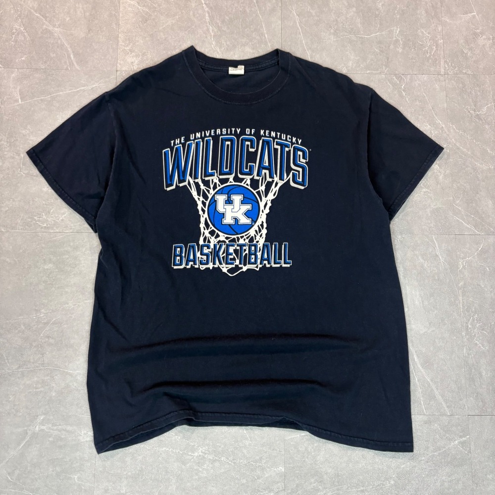 Gildan University of Kentucky Wildcats Basketball T-Shirt Mens XL Navy Blue